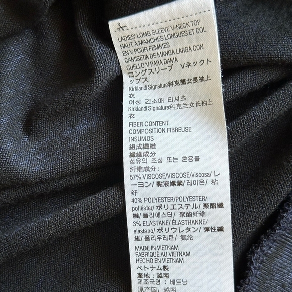 Women’s Pullover Kirkland Sweater V-Neck Side Slits Blue Sweater Long Sleeve Top - Picture 5 of 6